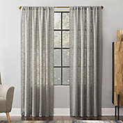 Scott Living Wallis Crosshatch Textured Linen Sheer 84-Inch Curtain Panel in Mocha (Single)