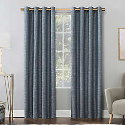 Scott Living Sinatra Dimensional Textured Total Blackout 96-Inch Curtain in Blue (Single)