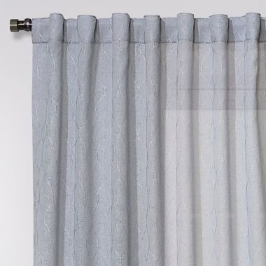 Benton 84-Inch Rod Pocket/Back Tab Sheer Window Curtain Panel in Arctic Blue (Single). View a larger version of this product image.
