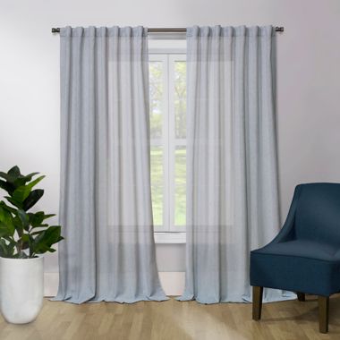 Benton 84-Inch Rod Pocket/Back Tab Sheer Window Curtain Panel in Arctic Blue (Single). View a larger version of this product image.