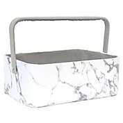 Taylor Madison Designs&reg; Marble Diaper Caddy in White/Grey