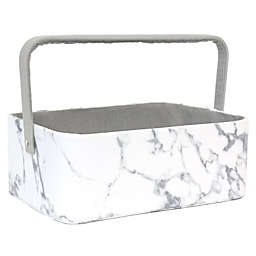 Taylor Madison Designs® Marble Diaper Caddy in White/Grey