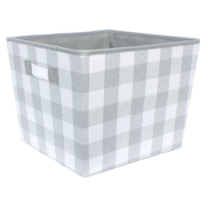 Taylor Madison Designs® Buffalo Check Large Storage Bin in Gray/White