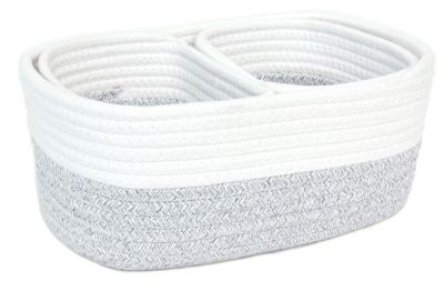 Taylor Madison Designs&reg; Rope Storage Baskets in Natural White/Grey (Set of 3)