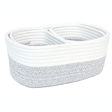 Taylor Madison Designs&reg; Rope Storage Baskets in Natural White/Grey (Set of 3). View a larger version of this product image.
