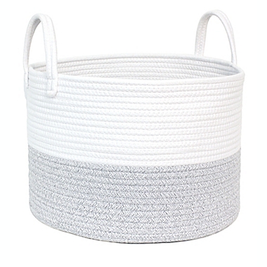 Taylor Madison Designs&reg; Round Rope Basket in Grey/White. View a larger version of this product image.
