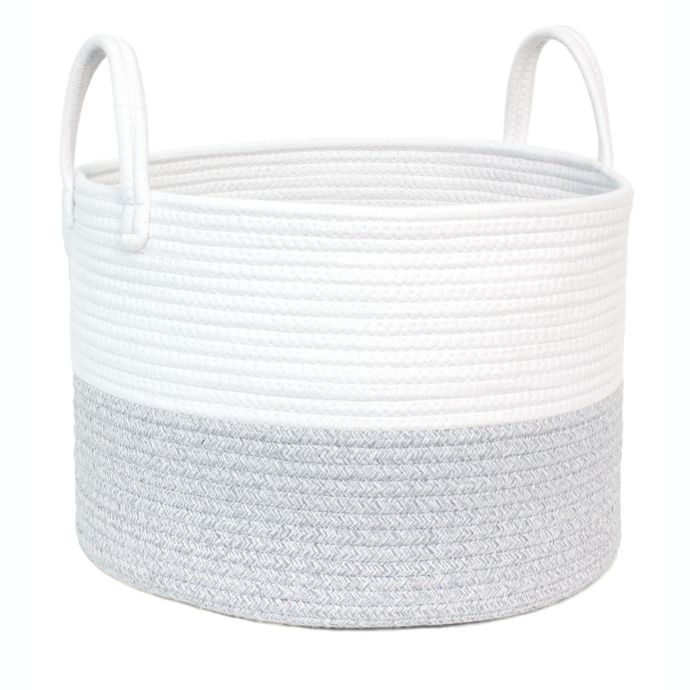 Taylor Madison Designs Round Rope Basket In Grey White Bed Bath Beyond
