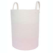 Taylor Madison Designs&reg; Ombre Round Rope Striped Hamper in Natural/Pink