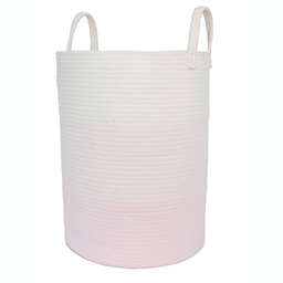 Taylor Madison Designs® Ombre Round Rope Striped Hamper in Natural/Pink
