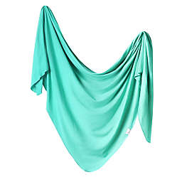 Copper Pearl Spout Knit Swaddle Blanket in Green