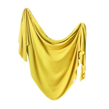 Copper Pearl Squirt Knit Swaddle Blanket in Yellow. View a larger version of this product image.
