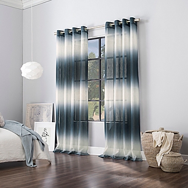 Scott Living&trade; Atlantic Ombre Open Weave 84-Inch Grommet Curtain Panel in Blue (Single). View a larger version of this product image.