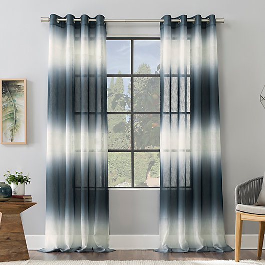 Alternate image 1 for Scott Living™ Atlantic Ombre Open Weave 96-Inch Grommet Curtain Panel in Blue (Single)