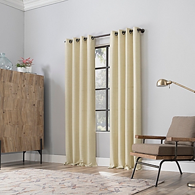 Scott Living Dari Heathered Texture Semi-Sheer 96-Inch Grommet Curtain Panel in Ecru (Single). View a larger version of this product image.