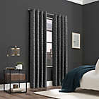 Alternate image 7 for Scott Living Gresham Geometric Total Blackout 96-Inch Grommet Curtain Panel in Black (Single)