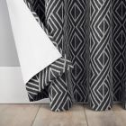 Alternate image 2 for Scott Living Gresham Geometric Total Blackout 96-Inch Grommet Curtain Panel in Black (Single)