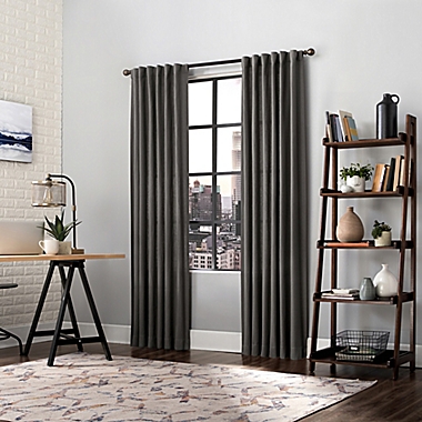 Scott Living&trade; Renato 84-Inch Rod Pocket/Back Tab Window Curtain Panel in Grey (Single). View a larger version of this product image.