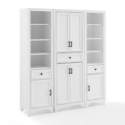3pc Tara Pantry Set: Crosley Storage Cabinets with Adjustable Shelves & Drawers