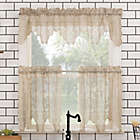 Alternate image 3 for No. 918&reg; Alison Floral Lace 24-Inch Kitchen Window Curtain Tier Pair in Stone
