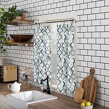 No. 918&reg; Brew Coffee Kitchen 24-Inch Window Curtain Tier Pair and Valance in White. View a larger version of this product image.