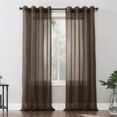 Brown Lace Curtains Bed Bath Beyond, Lace Curtains 46 Inches Long