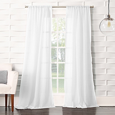 Semi Sheer Window Curtain Panel, 120 Length Curtains White