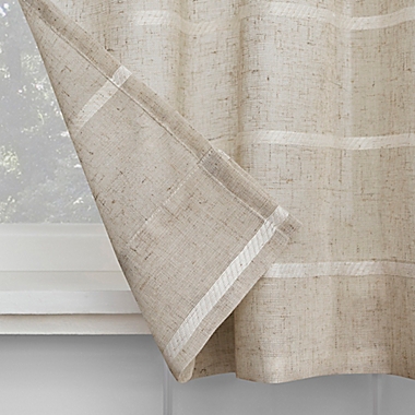 Clean Window&reg; Twill Stripe Anti-Dust 36-Inch Kitchen Window Curtain Tier Pair in Natural. View a larger version of this product image.