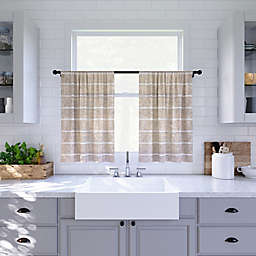 Clean Window® Twill Stripe Anti-Dust 36-Inch Kitchen Window Curtain Tier Pair in Natural