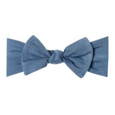 Copper Pearl Steel Bow Headband in Blue. View a larger version of this product image.