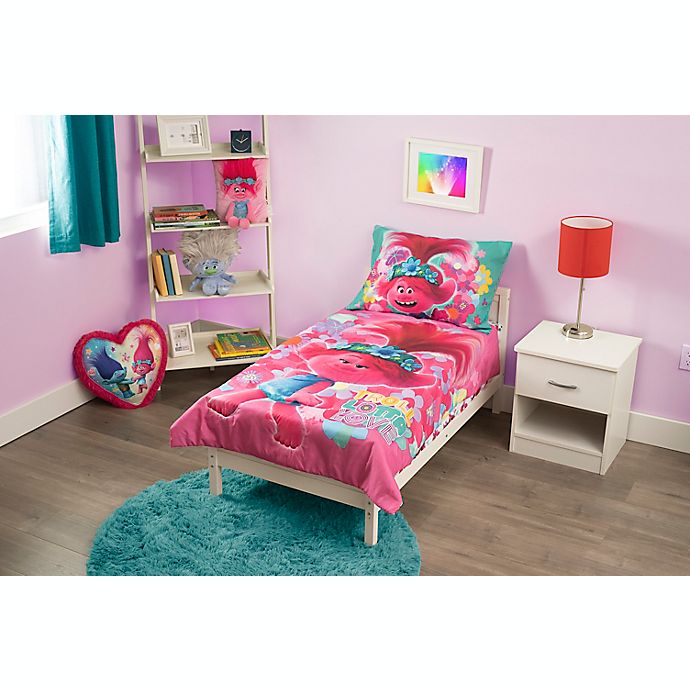 4 Piece Toddler Bedding Set In Pink, Pink And Purple Toddler Bedding Sets