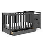 Alternate image 1 for Graco&reg; Remi 4-in-1 Convertible Crib and Changer in Gray