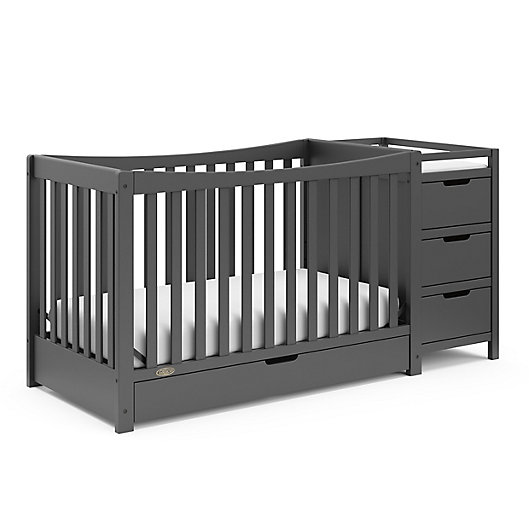 Alternate image 1 for Graco® Remi 4-in-1 Convertible Crib and Changer in Gray