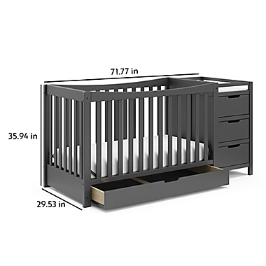 Graco&reg; Remi 4-in-1 Convertible Crib and Changer in Gray. View a larger version of this product image.