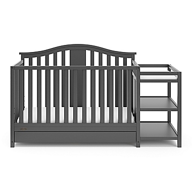 Graco&reg; Solano 4-in-1 Convertible Crib and Changer in Gray. View a larger version of this product image.