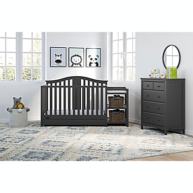 Graco&trade; Solano 4-in-1 Convertible Crib and Changer in Gray. View a larger version of this product image.