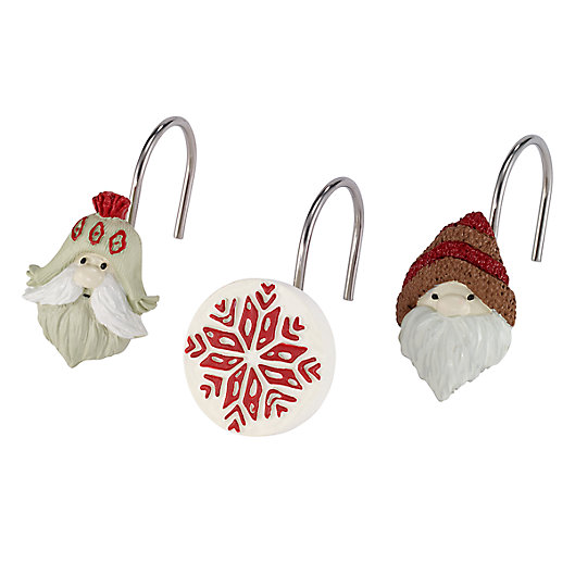 Alternate image 1 for Avanti Christmas Gnomes Shower Curtain Hooks (Set of 12)