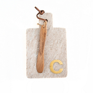 Artisanal Kitchen Supply Marble Monogram Letter &quot;C&quot; Serving Board with Spreader. View a larger version of this product image.