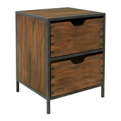 OSP Home Furnishings Clermont 2-Drawer Storage Cabinet in Walnut