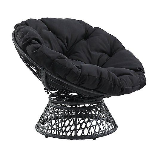 Papasan Chair With Round Pillow Top, Outdoor Papasan Chair With Cushion And Frame