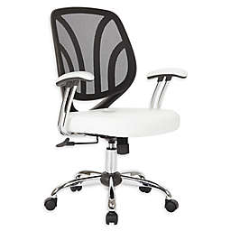 OSP Home Furnishing Screen Back Task Chair in White Faux Leather