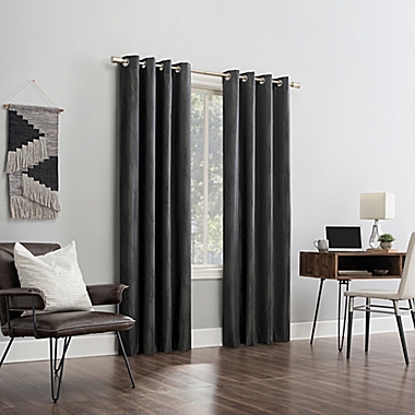 Sun Zero&reg; Beck Geometric Ogee 96-Inch Blackout Curtain Panel in Coal Grey (Single). View a larger version of this product image.