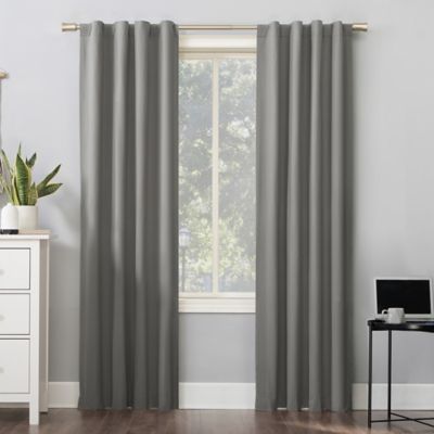 Sun Zero&reg; Cyrus Thermal Total Blackout 84-Inch Back Tab Curtain Panel in Gray (Single)