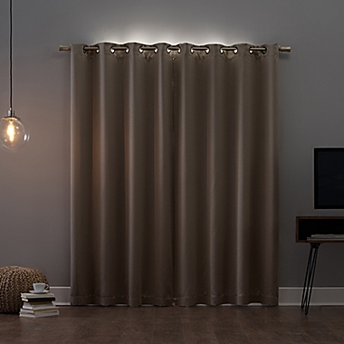 Sun Zero&reg; Oslo Theater Grade 120-Inch Grommet 100% Blackout Curtain Panel in Stone (Single). View a larger version of this product image.