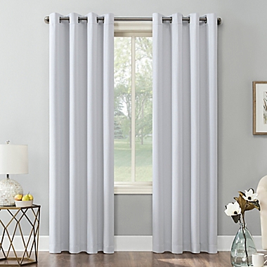 Sun Zero&reg; Mariah Saxon 84-Inch Grommet Window Curtain Panel in Dove White (Single). View a larger version of this product image.