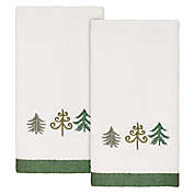 Avanti Christmas Trees Fingertip Towels in White (Set of 2)