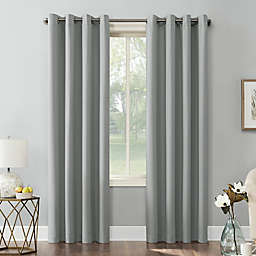 Sun Zero® Mariah Saxon 108-Inch Grommet Window Curtain Panel in Silver Grey (Single)