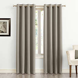 Sun Zero® Saxon 120-Inch Grommet Room Darkening Window Curtain Panel in Stone (Single)