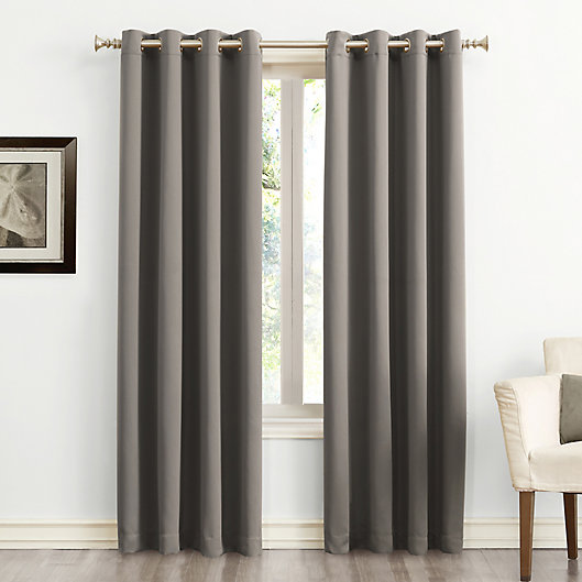Alternate image 1 for Sun Zero® Saxon 108-Inch Grommet Curtain Panel in Gray (Single)