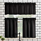 Alternate image 0 for No.918&reg; Martine 24-Inch Window Curtain Tier Pair and Valance in Black