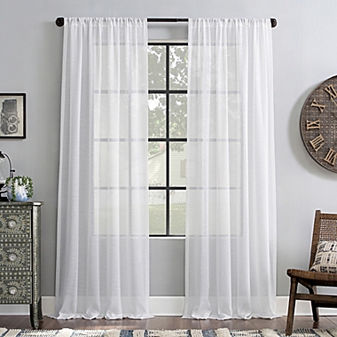 Archaeo&reg; 84-Inch Slub Textured Rod Pocket Light Filtering Curtain Panel in White (Single). View a larger version of this product image.